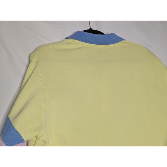 BDG Urban Outfitters Fleece polo style sweatshirt Yellow pink blue size Medium - Picture 9 of 10